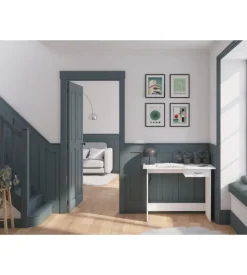 Scrivania con cassetto e vano bianco 100x49,2x76,4 cm