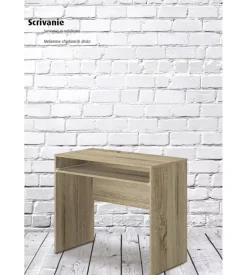 Scrivania con piano estraibile colore rovere armonia 90x45x74 cm