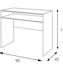 Scrivania con piano estraibile colore rovere armonia 90x45x74 cm