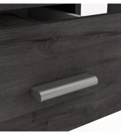 Scrivania da ufficio con cassetti e anta rifinito quercia scura, 135x74x60 cm