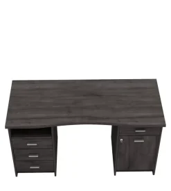 Scrivania da ufficio con cassetti e anta rifinito quercia scura, 135x74x60 cm