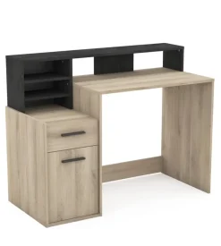 Scrivania "delphi" legno e nero, 126,2x59,8x93,5 cm