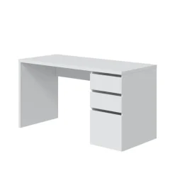 Scrivania "stylus" bianco artico 2 cassetti e 1 anta, 74x138x60 cm