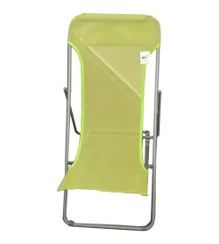 Sdraio da giardino essenza "beach" in acciaio e textilene verde 45x72x70 cm