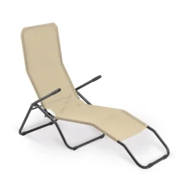 Sdraio da giardino essenza "formentera" in acciaio e textilene beige 57x140x96 cm