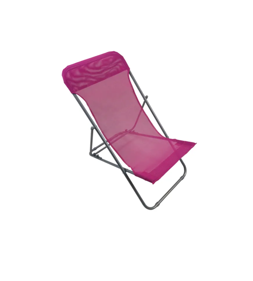 Sdraio da giardino essenza "beach" in acciaio e textilene viola 45x72x70 cm