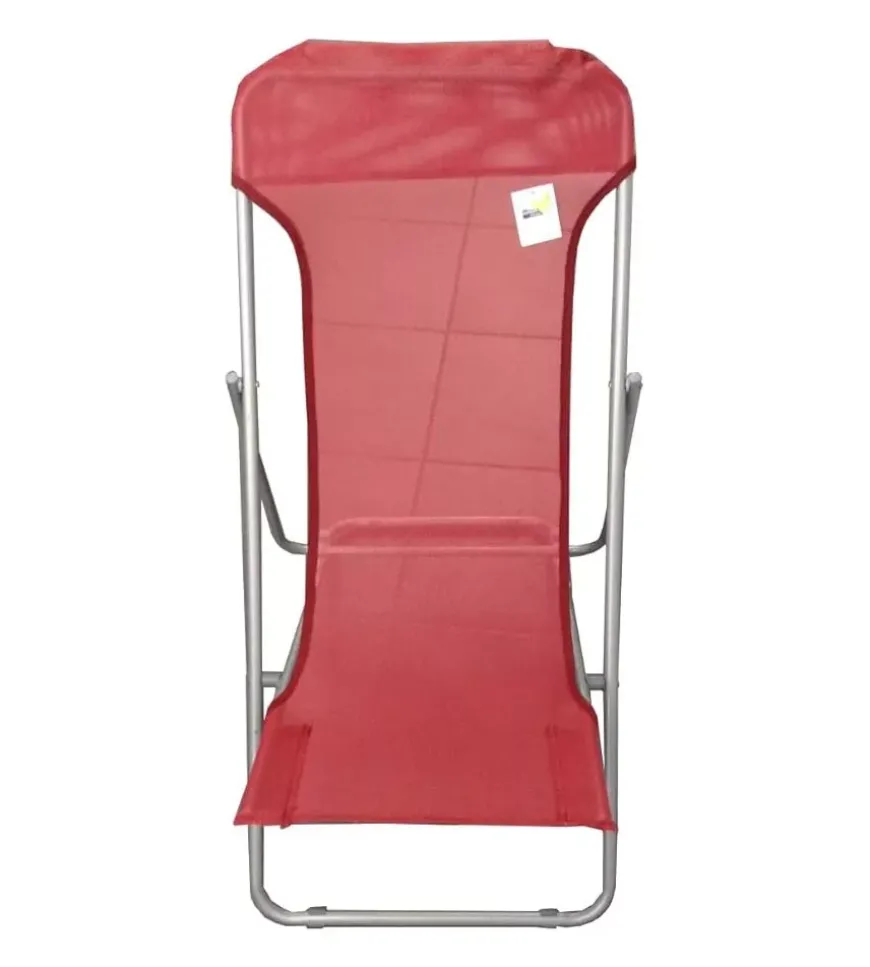 Sdraio da giardino essenza "beach" in acciaio e textilene rosso 45x72x70 cm