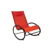 Sdraio dondolo da esterno eurogarden "relaxing" in alluminio e textilene rosso 62x119x86 cm