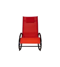 Sdraio dondolo da esterno eurogarden "relaxing" in alluminio e textilene rosso 62x119x86 cm