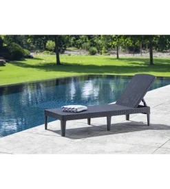 Sdraio lettino prendisole "jaipur sunlounger" colore grafite, 187,5x58x29 cm - keter