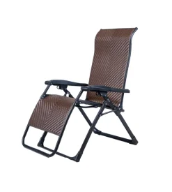 Sdraio pieghevole reclinabile con braccioli eurogarden "gravity" in rattan marrone 95x68x113 cm