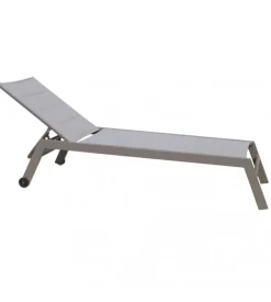 Sdraio reclinabile elica garden "formentera" in alluminio taupe 198x61x95 cm