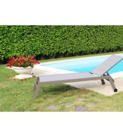 Sdraio reclinabile elica garden "formentera" in alluminio taupe 198x61x95 cm