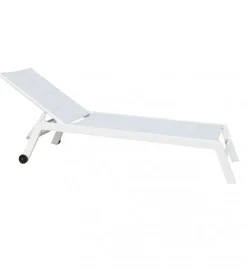 Sdraio reclinabile elica garden "formentera" in alluminio bianco 198x61x95 cm