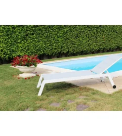 Sdraio reclinabile elica garden "formentera" in alluminio bianco 198x61x95 cm