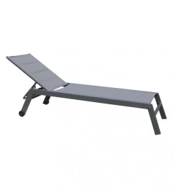 Sdraio reclinabile elica garden "formentera" in alluminio antracite 198x61x95 cm