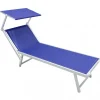 Sdraio regolabile elica garden "bari" in alluminio blu 186x61x38 cm