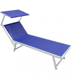 Sdraio regolabile elica garden "bari" in alluminio blu 186x61x38 cm