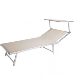 Sdraio regolabile elica garden "cefalu xxl" in alluminio beige 213x85x40 cm