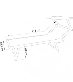 Sdraio regolabile elica garden "cefalu xxl" in alluminio beige 213x85x40 cm