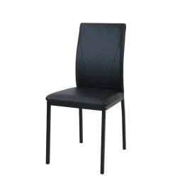 Sedia bellahome "minorca" in ecopelle nero 43x50x92 cm