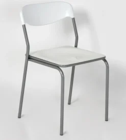 Sedia "cristina" in plastica bianca, 45x43x75 cm