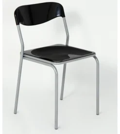 Sedia "cristina" in plastica nera, 45x43x75 cm