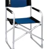 Sedia da campeggio brunner "captain" in alluminio e poliestere nero e blu 48x46x45,5/81 cm