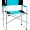 Sedia da campeggio brunner "bravura" in alluminio e poliestere nero e azzurro 60x47x46/83 cm