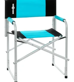 Sedia da campeggio brunner "bravura" in alluminio e poliestere nero e azzurro 60x47x46/83 cm