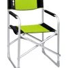 Sedia da campeggio brunner "captain" in alluminio e poliestere nero e verde 48x46x45,5/81 cm