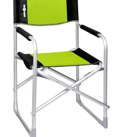 Sedia da campeggio brunner "captain" in alluminio e poliestere nero e verde 48x46x45,5/81 cm