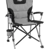 Sedia da campeggio brunner "raptor compack" in acciaio e poliestere nero e grigio 61,5x60x46/90 cm