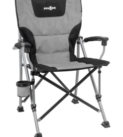 Sedia da campeggio brunner "raptor compack" in acciaio e poliestere nero e grigio 61,5x60x46/90 cm