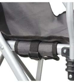 Sedia da campeggio brunner "raptor demtex"in acciaio e poliestere nero e grigio 51x44x48/90 cm