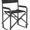 Sedia da campeggio brunner "aravel director" in alluminio e 3durafeel nero 45x35x48/87,2 cm