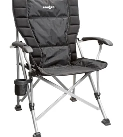 Sedia da campeggio brunner "raptor ng 2.0" in acciaio e poliestere nero 51x44x48/90 cm
