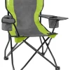 Sedia da campeggio brunner "armchair equiframe" in acciaio e poliestere verde e nero 85x60x46/91 cm