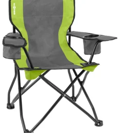 Sedia da campeggio brunner "armchair equiframe" in acciaio e poliestere verde e nero 85x60x46/91 cm