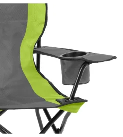 Sedia da campeggio brunner "armchair equiframe" in acciaio e poliestere verde e nero 85x60x46/91 cm