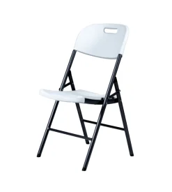 Sedia da campeggio pieghevole eurogarden in polietilene bianco 53x46x87 cm