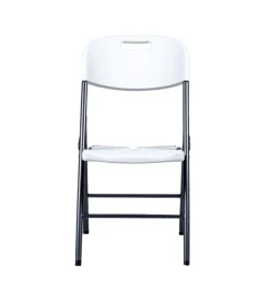 Sedia da campeggio pieghevole eurogarden in polietilene bianco 53x46x87 cm