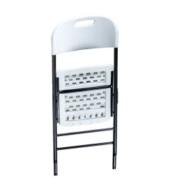 Sedia da campeggio pieghevole eurogarden in polietilene bianco 53x46x87 cm