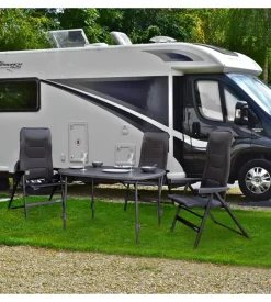 Sedia da campeggio reclinabile brunner "rebel pro medium" in alluminio e 3durafeel antracite 48x46x123 cm