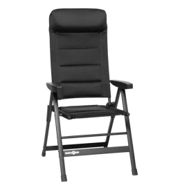 Sedia da campeggio reclinabile brunner "skye 3d" in alluminio e 3durafeel nero 47x41x122 cm