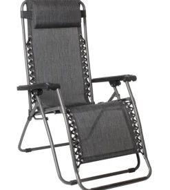 Sedia da campeggio reclinabile brunner "swan skye" in acciaio e syntex plus grigio 90x69x113 cm