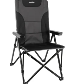 Sedia da campeggio reclinabile brunner "raptor recliner" in acciaio e poliestere grigio e nero 51x45x45/102 cm