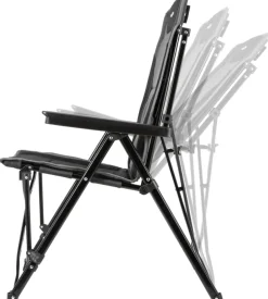 Sedia da campeggio reclinabile brunner "raptor recliner" in acciaio e poliestere grigio e nero 51x45x45/102 cm