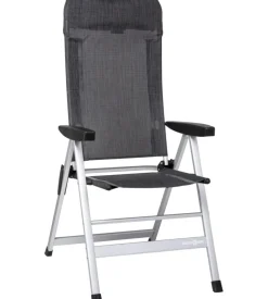 Sedia da campeggio reclinabile brunner "skye" in alluminio e syntex plus grigio scuro 46,5x42x124 cm