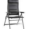 Sedia da campeggio reclinabile brunner "aravel 3d medium" in alluminio e 3durafeel nero 47x44x121 cm